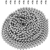 OUNONA Cadena de bolas de 3 metros de longitud y 2-4 mm de diámetro con 10 conectores correspondientes.
